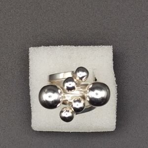 Sterling Silver Ball Cluster Ring